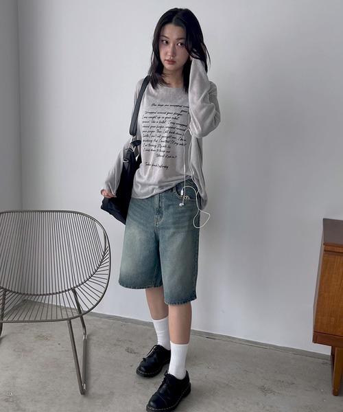 FOLLOWIN（フォロウィン）の「【サイズが選べるハーフパンツ】【 2color ／ ３size】ヴィンテージライクベーシックハーフデニムパンツ（デニムパンツ・レディース・ブルー系その他/ブルー・MEDIUM/SMALL/LARGE）」の19枚目の写真