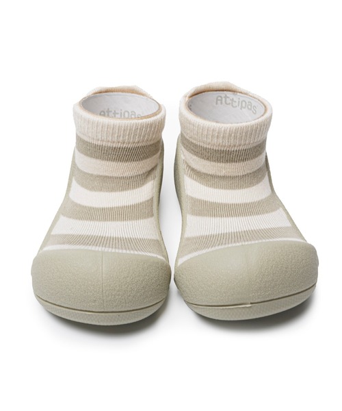 Attipas(アティパス)の「Attipas/Stripe ストライプ ベビー ファーストシューズ(その他シューズ・キッズ・レンガ/オリーブドラブ・12.5cm/11.5cm)」の1枚目の写真