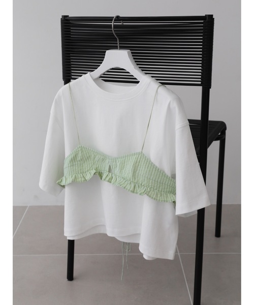 Katrin TOKYO（カトリーントーキョー）の「bustier + cropped tee set（Tシャツ/カットソー・レディース・グレー/ホワイト・FREE/XS）」の7枚目の写真