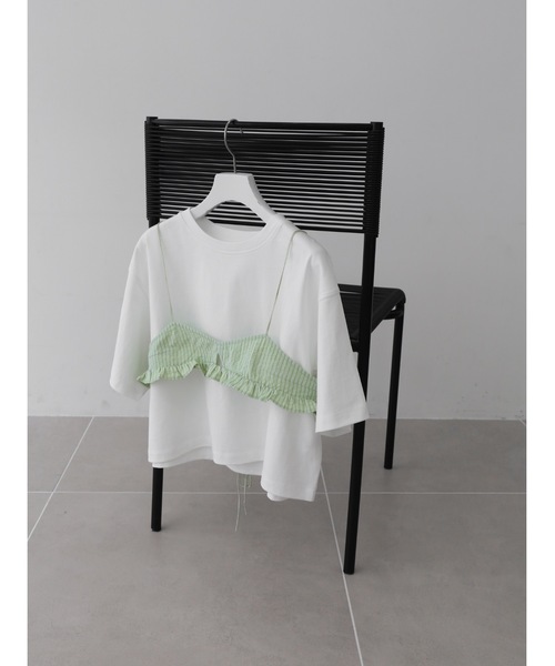 Katrin TOKYO（カトリーントーキョー）の「bustier + cropped tee set（Tシャツ/カットソー・レディース・グレー/ホワイト・FREE/XS）」の8枚目の写真