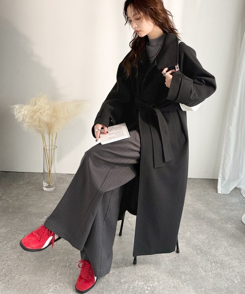 ヨーコチャン✨ステンカラーコート フォーマル 上品 比翼 受験 ロング 黒 36 ヨーコチャン✨ステンカラーコート フォーマル 上品 比翼 受験 ロング