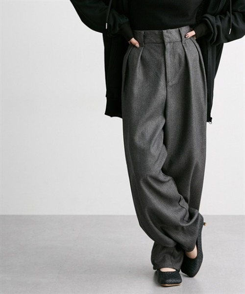 Soiunique（スワユニーク）の「ツイード素材スラックスカーブパンツ［Soiunique］（スラックス・レディース・ブラウン/グレー・FREE）」の4枚目の写真