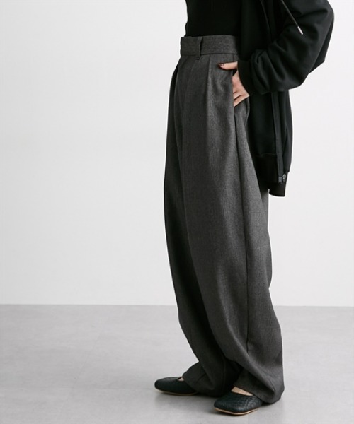 Soiunique（スワユニーク）の「ツイード素材スラックスカーブパンツ［Soiunique］（スラックス・レディース・ブラウン/グレー・FREE）」の5枚目の写真