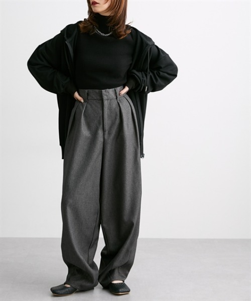 Soiunique（スワユニーク）の「ツイード素材スラックスカーブパンツ［Soiunique］（スラックス・レディース・ブラウン/グレー・FREE）」の6枚目の写真