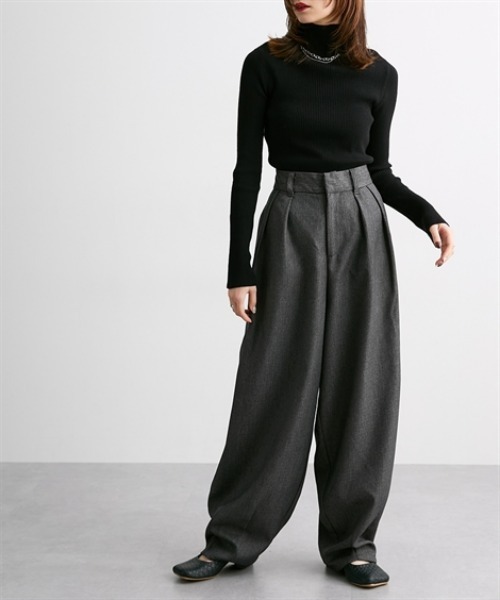 Soiunique（スワユニーク）の「ツイード素材スラックスカーブパンツ［Soiunique］（スラックス・レディース・ブラウン/グレー・FREE）」の8枚目の写真