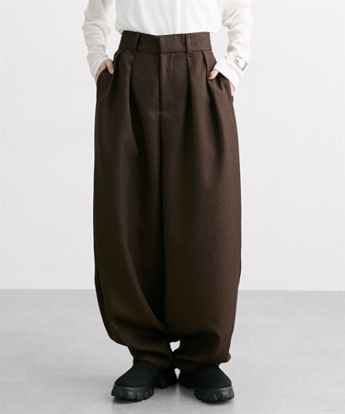 Soiunique（スワユニーク）の「ツイード素材スラックスカーブパンツ［Soiunique］（スラックス・レディース・ブラウン/グレー・FREE）」の15枚目の写真