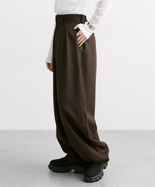 Soiunique（スワユニーク）の「ツイード素材スラックスカーブパンツ［Soiunique］（スラックス・レディース・ブラウン/グレー・FREE）」の16枚目の写真