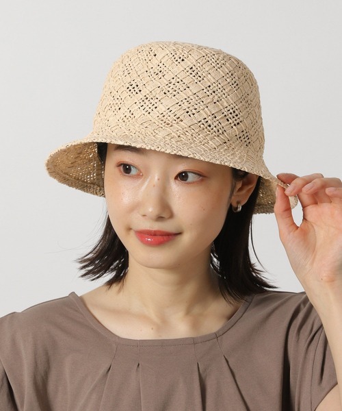 LAKOLE（ラコレ）の「格子柄ペーパーハット / 286092（ハット・レディース・ブラック/ブラウン/ナチュラル・FREE）」の3枚目の写真