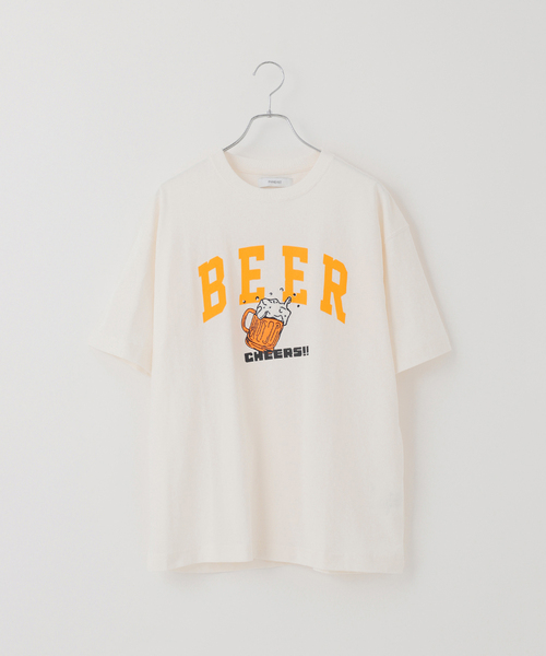 B.C STOCK(ベーセーストック)の「BEER/ビール モチーフ Tシャツ(Tシャツ/カットソー・メンズ・ホワイト/ホワイト系その他・MEDIUM/LARGE)」の2枚目の写真
