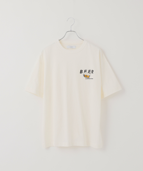 B.C STOCK(ベーセーストック)の「BEER/ビール モチーフ Tシャツ(Tシャツ/カットソー・メンズ・ホワイト/ホワイト系その他・MEDIUM/LARGE)」の1枚目の写真
