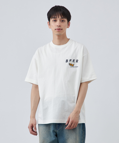 B.C STOCK(ベーセーストック)の「BEER/ビール モチーフ Tシャツ(Tシャツ/カットソー・メンズ・ホワイト/ホワイト系その他・MEDIUM/LARGE)」の16枚目の写真