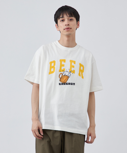 B.C STOCK(ベーセーストック)の「BEER/ビール モチーフ Tシャツ(Tシャツ/カットソー・メンズ・ホワイト/ホワイト系その他・MEDIUM/LARGE)」の12枚目の写真