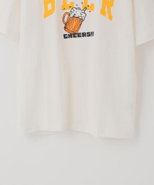 B.C STOCK(ベーセーストック)の「BEER/ビール モチーフ Tシャツ(Tシャツ/カットソー・メンズ・ホワイト/ホワイト系その他・MEDIUM/LARGE)」の7枚目の写真
