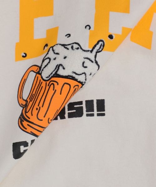 B.C STOCK(ベーセーストック)の「BEER/ビール モチーフ Tシャツ(Tシャツ/カットソー・メンズ・ホワイト/ホワイト系その他・MEDIUM/LARGE)」の5枚目の写真