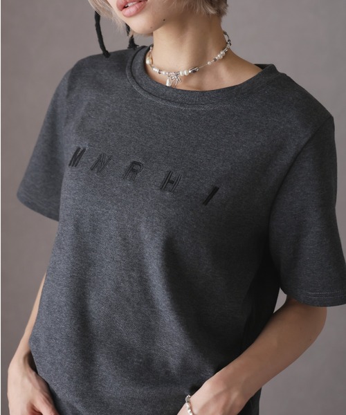 Girly Doll(ガーリードール)の「刺繍フロントロゴTシャツ(Tシャツ/カットソー・レディース・ブラック/ダークグレー/ホワイト・F)」の15枚目の写真