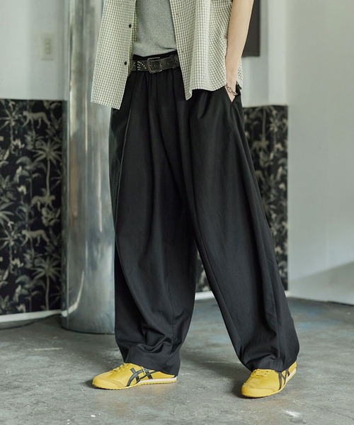 Bleme（ブレム）の「ワイド イージーパンツ ベルトループ付き（その他パンツ・メンズ・ブラック/グレー/ベージュ・S/M/L/XL）」の8枚目の写真