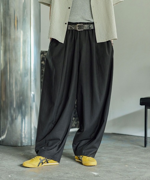 Bleme（ブレム）の「ワイド イージーパンツ ベルトループ付き（その他パンツ・メンズ・ブラック/グレー/ベージュ・S/M/L/XL）」の11枚目の写真