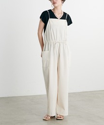 natural coutureナチュラルクチュールオールインワンベージュ セール】ちょっとモードな大人のサロペ Sサイズ（サロペット