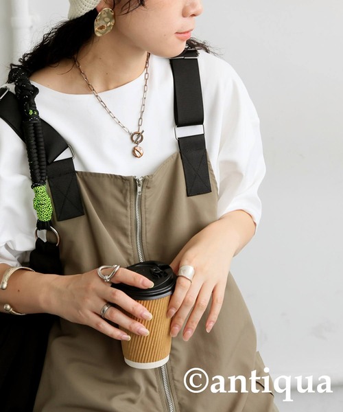 antiqua(アンティカ)の「ダブルボディ カットソーTシャツ(Tシャツ/カットソー・レディース・ダークグレー/ネイビー/ホワイト/ブラック/カーキ/杢グレー・M/L/XL)」の15枚目の写真