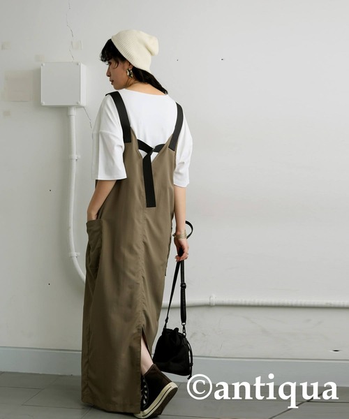 antiqua(アンティカ)の「ダブルボディ カットソーTシャツ(Tシャツ/カットソー・レディース・ダークグレー/ネイビー/ホワイト/ブラック/カーキ/杢グレー・M/L/XL)」の14枚目の写真