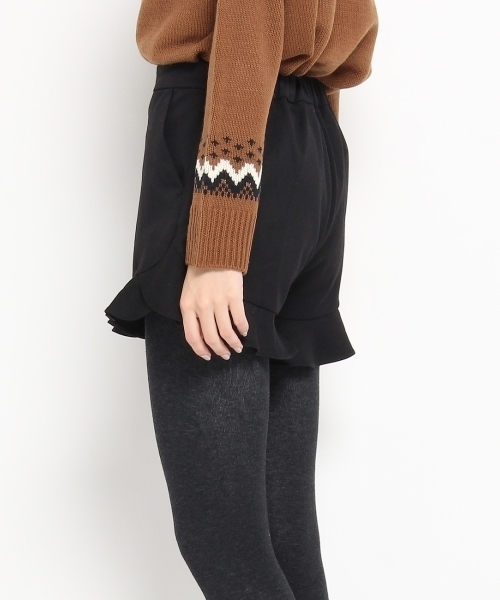 THE EMPORIUM（ジエンポリアム）の「フリルショートパンツ（その他パンツ・レディース・グレー/ブラック・38/40）」の4枚目の写真