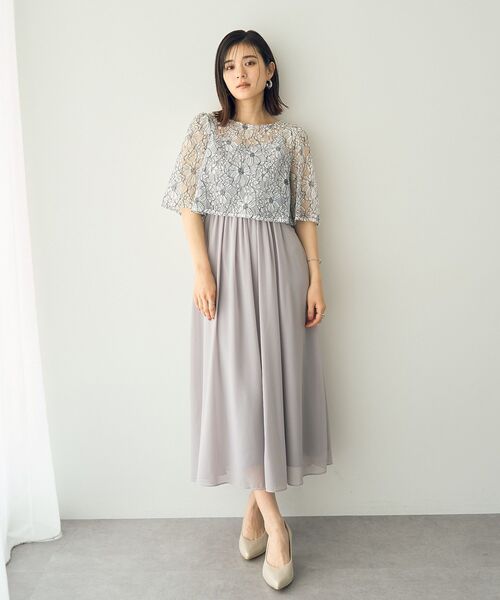 YECCA VECCA（イェッカヴェッカ）の「【2点SET】3wayレース×キャミドレス（ドレス・レディース・ライトグレー/ライトブルー/ネイビー・FREE）」の5枚目の写真