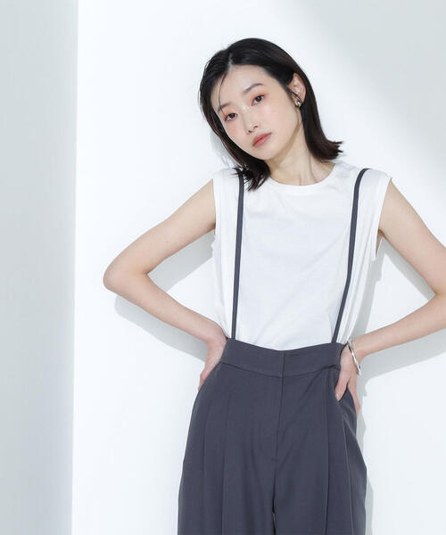 NATURAL BEAUTY BASIC(ナチュラルビューティーベーシック)の「◇【Oggi掲載】メタルプレートノースリーブカットソー(Tシャツ/カットソー・レディース・ブラック/チャコールグレー/オフホワイト/ダークブラウン・FREE)」の14枚目の写真