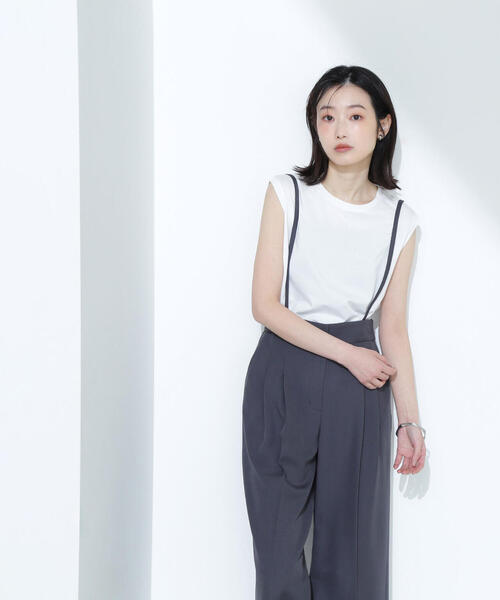 NATURAL BEAUTY BASIC(ナチュラルビューティーベーシック)の「◇【Oggi掲載】メタルプレートノースリーブカットソー(Tシャツ/カットソー・レディース・ブラック/チャコールグレー/オフホワイト/ダークブラウン・FREE)」の16枚目の写真