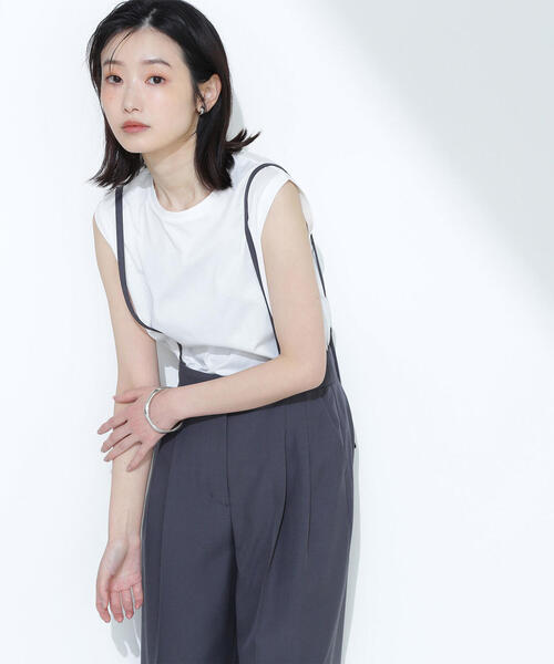 NATURAL BEAUTY BASIC(ナチュラルビューティーベーシック)の「◇【Oggi掲載】メタルプレートノースリーブカットソー(Tシャツ/カットソー・レディース・ブラック/チャコールグレー/オフホワイト/ダークブラウン・FREE)」の18枚目の写真