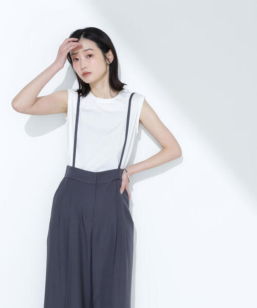 NATURAL BEAUTY BASIC(ナチュラルビューティーベーシック)の「◇【Oggi掲載】メタルプレートノースリーブカットソー(Tシャツ/カットソー・レディース・ブラック/チャコールグレー/オフホワイト/ダークブラウン・FREE)」の20枚目の写真