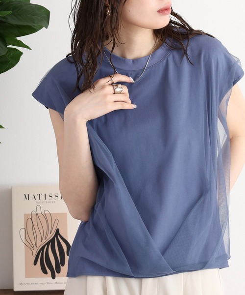tシャツ A.N.L チュールドッキングノースリーブトップス レディース セール】A.N.L チュールドッキングノースリーブトップス（T