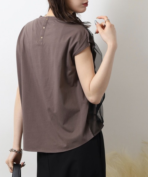 A.N.L(エーエヌエル レーベル)の「A.N.L チュールドッキングノースリーブトップス(Tシャツ/カットソー・レディース・チャコールグレー/ブラック/ブルー・38)」の10枚目の写真