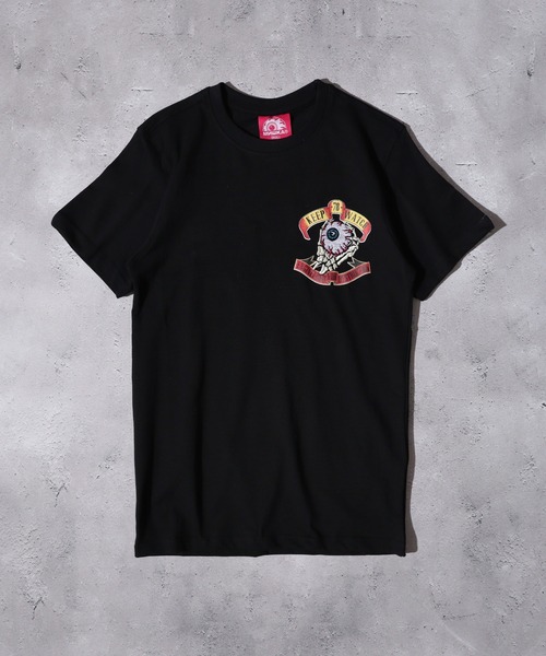 MISHKA（ミシカ）の「MISHKA グラフィックプリントTシャツ（Tシャツ/カットソー・メンズ・パープル/ブラック/ブルー/クリーム/パープル系/ブラック系/ブラック系1/レッド・M/L/XL/2XL/S）」の9枚目の写真