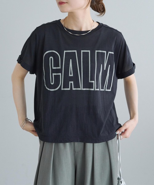 PUAL CE CIN グレー ロゴTシャツ 半袖 PUAL CE CIN グレー ロゴTシャツ 半袖 pual ce cin tシャツ