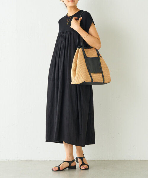 BEARDSLEY（ビアズリー）の「ニットコンビギャザーワンピ（ワンピース・レディース・ブラック・1/0）」の13枚目の写真