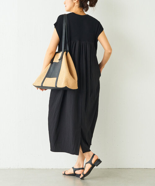 BEARDSLEY（ビアズリー）の「ニットコンビギャザーワンピ（ワンピース・レディース・ブラック・1/0）」の15枚目の写真