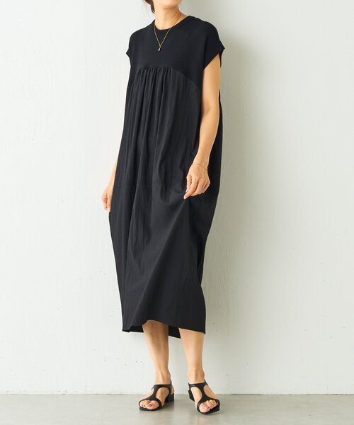 BEARDSLEY（ビアズリー）の「ニットコンビギャザーワンピ（ワンピース・レディース・ブラック・1/0）」の17枚目の写真