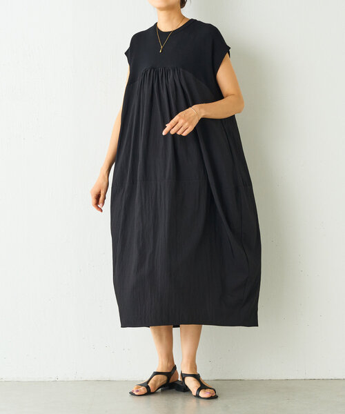 BEARDSLEY（ビアズリー）の「ニットコンビギャザーワンピ（ワンピース・レディース・ブラック・1/0）」の19枚目の写真