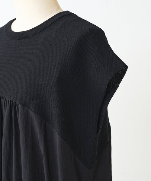 BEARDSLEY（ビアズリー）の「ニットコンビギャザーワンピ（ワンピース・レディース・ブラック・1/0）」の7枚目の写真