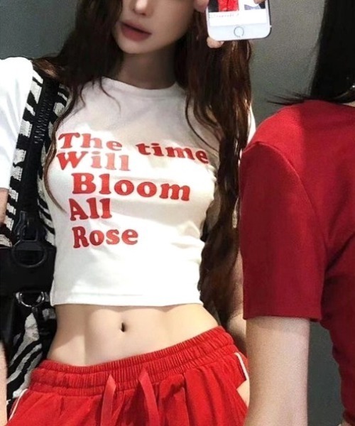 SHEENA（シーナ）の「メッセージロゴコンパクトTシャツ（Tシャツ/カットソー・レディース・ホワイト/ブラック・M）」の5枚目の写真