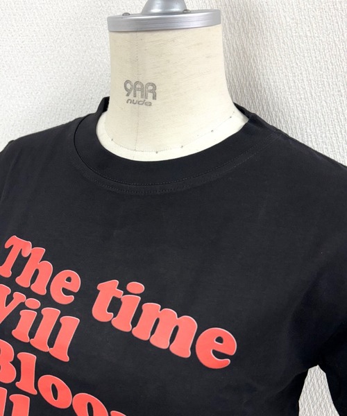 SHEENA（シーナ）の「メッセージロゴコンパクトTシャツ（Tシャツ/カットソー・レディース・ホワイト/ブラック・M）」の9枚目の写真