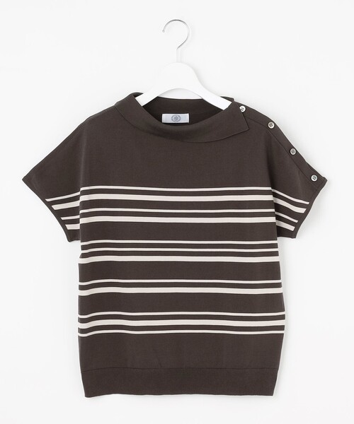 J.PRESS(ジェイプレス)の「【WEB限定カラーあり・洗える・抗菌防臭】COTTON POLYESTER ボーダー 襟付き ニット(ニット/セーター・レディース・ネイビー系1/ライトグレー系1/ブラウン系1・T15/T13)」の9枚目の写真