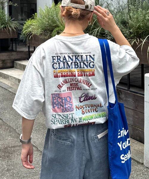 Franklin Climbing（フランクリンクライミング）の「【Franklin Climbing】 バックプリントフェスロゴTEE　多色柄（Tシャツ/カットソー・メンズ・ピンク/ライトグレー/オフホワイト・LARGE/MEDIUM）」の3枚目の写真