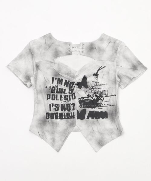 dispark（ディスパーク）の「DISPARK/フロントホールマルチデザインSSトップ（Tシャツ/カットソー・レディース・ベージュ/ホワイト・FREE）」の14枚目の写真