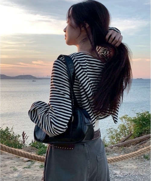 almo（アルモ）の「【LAMPOON】ボーダーキャットパーカー（パーカー・レディース・ホワイト・SMALL/MEDIUM/LARGE）」の8枚目の写真