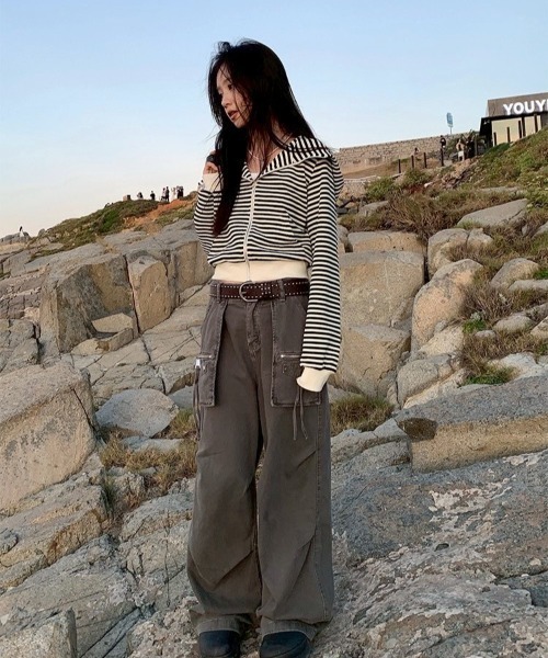 almo（アルモ）の「【LAMPOON】ボーダーキャットパーカー（パーカー・レディース・ホワイト・SMALL/MEDIUM/LARGE）」の2枚目の写真