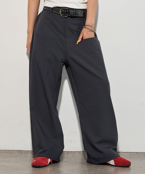 WHO'S WHO gallery（フーズフーギャラリー）の「【低身長・高身長対応/3サイズ】スラッシュポケットスラックス（スラックス・レディース・ネイビー/チャコールグレー/ブラック/ダークブラウン・SMALL/MEDIUM/LARGE）」の10枚目の写真