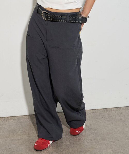 WHO'S WHO gallery（フーズフーギャラリー）の「【低身長・高身長対応/3サイズ】スラッシュポケットスラックス（スラックス・レディース・ネイビー/チャコールグレー/ブラック/ダークブラウン・SMALL/MEDIUM/LARGE）」の12枚目の写真
