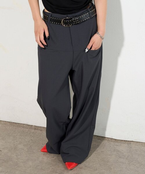 WHO'S WHO gallery（フーズフーギャラリー）の「【低身長・高身長対応/3サイズ】スラッシュポケットスラックス（スラックス・レディース・ネイビー/チャコールグレー/ブラック/ダークブラウン・SMALL/MEDIUM/LARGE）」の17枚目の写真