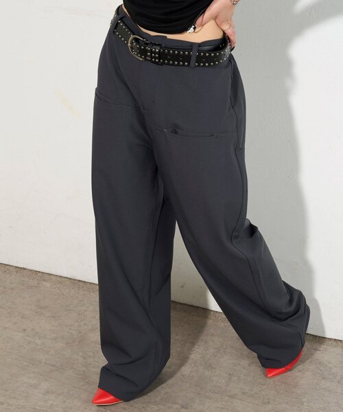 WHO'S WHO gallery（フーズフーギャラリー）の「【低身長・高身長対応/3サイズ】スラッシュポケットスラックス（スラックス・レディース・ネイビー/チャコールグレー/ブラック/ダークブラウン・SMALL/MEDIUM/LARGE）」の19枚目の写真